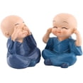 thumbnail image 4 of Set of 4 Kung Fu Statues Little Monks Prosperity Desktop Decoration Creative Gift Collectibles, 4 of 5