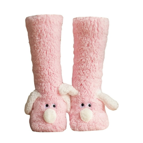 Compression Socks for Women, Fuzzy Socks For Men & Women Cozy Winter Warm Slipper Socks Microfiber Soft Home Sleeping Socks, Socks(Pink,One Size)