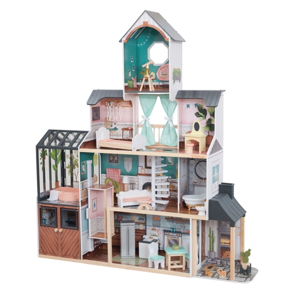 KidKraft Celeste Mansion Wooden Dollhouse with Lights & Sounds and 24 Accessories