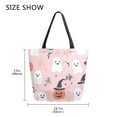 thumbnail image 5 of FORMRS Womens Canvas Tote Bag with Zipper Inner Pocket Shoulder Handbag, Pink Halloween Ghosts, 5 of 7