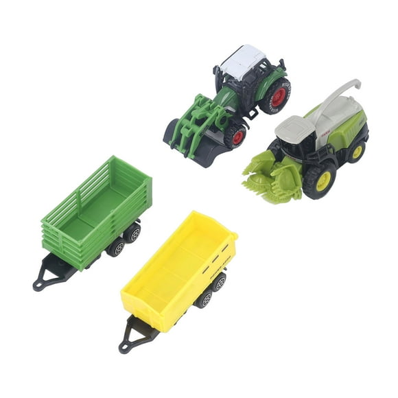 Farm Tractor Toy Set, Alloy Tractor Vehicle Playset Perfect Details For Kids