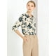 thumbnail image 4 of Blusa Floral Con Botones Mangas Largas Trabajo Oficina Para Mujer Beige M, 4 of 6