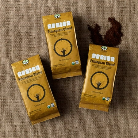 Full Circle Exchange Fair Trade African "Ethiopian Blend" Medium Roast Ground Organic Coffee, 12oz (Pack of 3)