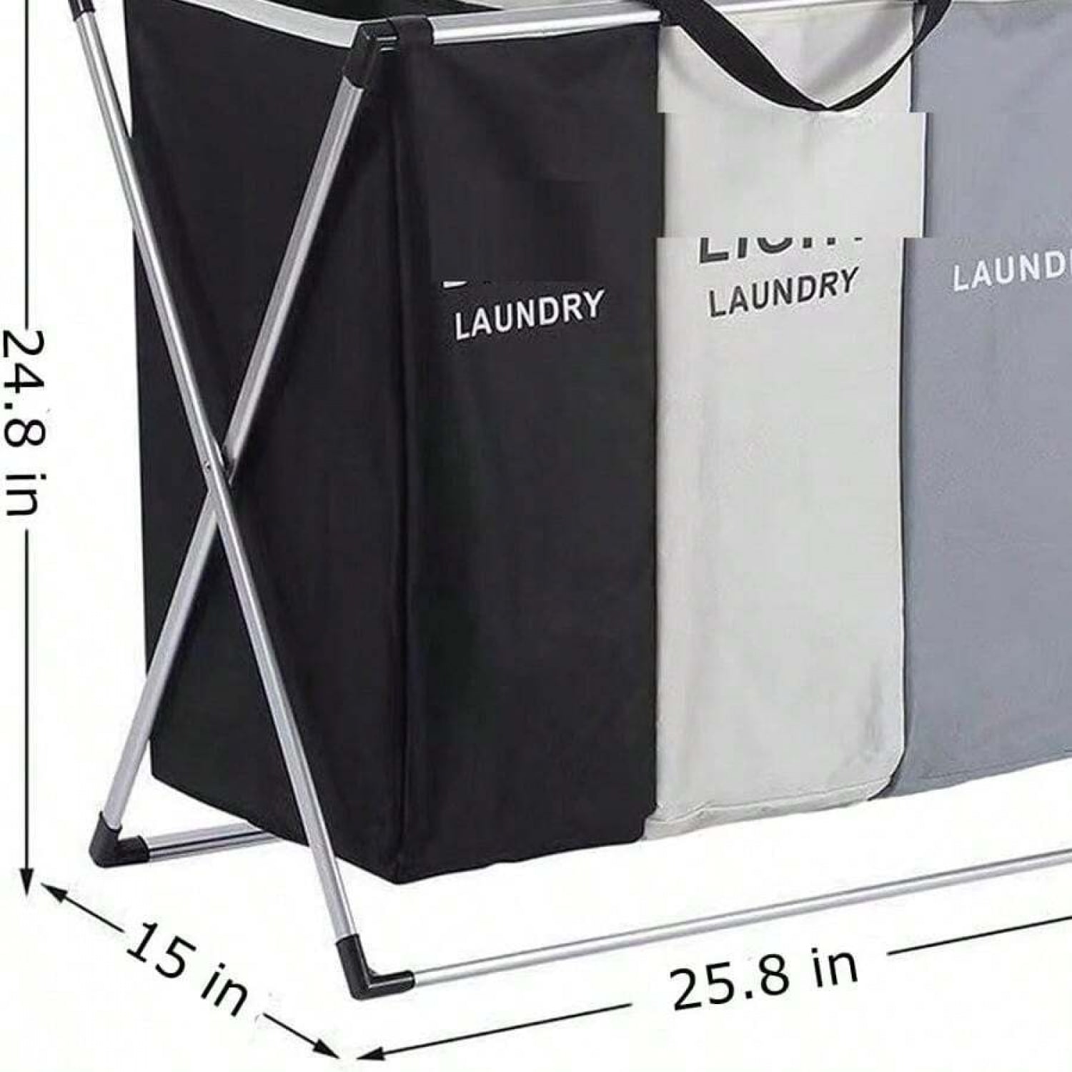 110L Large Laundry Basket,3 Section Sorted Laundry Hamper For Laundry Room Organization,Collapsible Hamper,Suitable For Clothing Storage,Toy Storage,Yoga Mat Storage