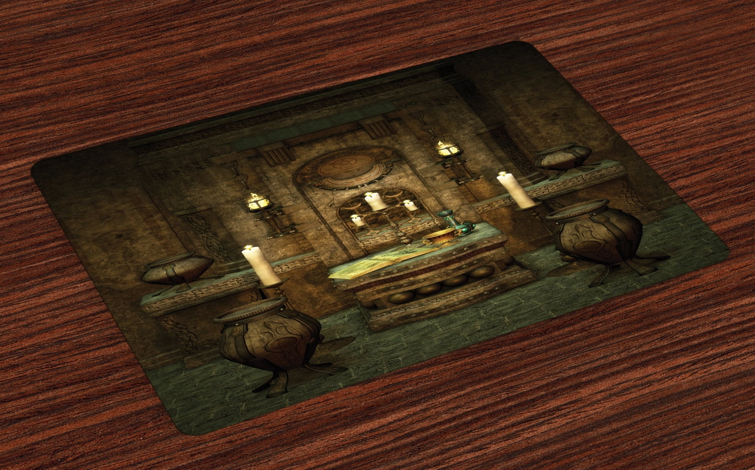 Gothic Placemats Set of 4 A Room with Altar in Fantasy Style Spells