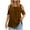 Brown, variant on KUKOOSONG Women's Half Sleeve T-Shirts Round Neck Hollow Out Summer Casual Tops