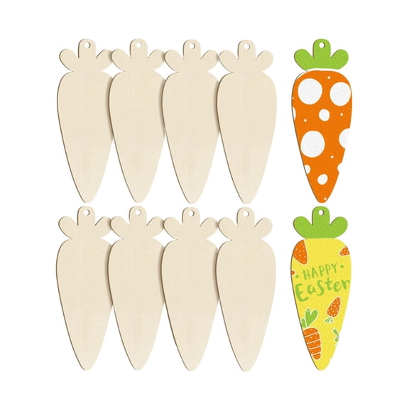 Cheapark Easter Doodle Wood Slices Small Pendant Wood Crafts Set of 10 for Decoration and Spring Holiday Art Project