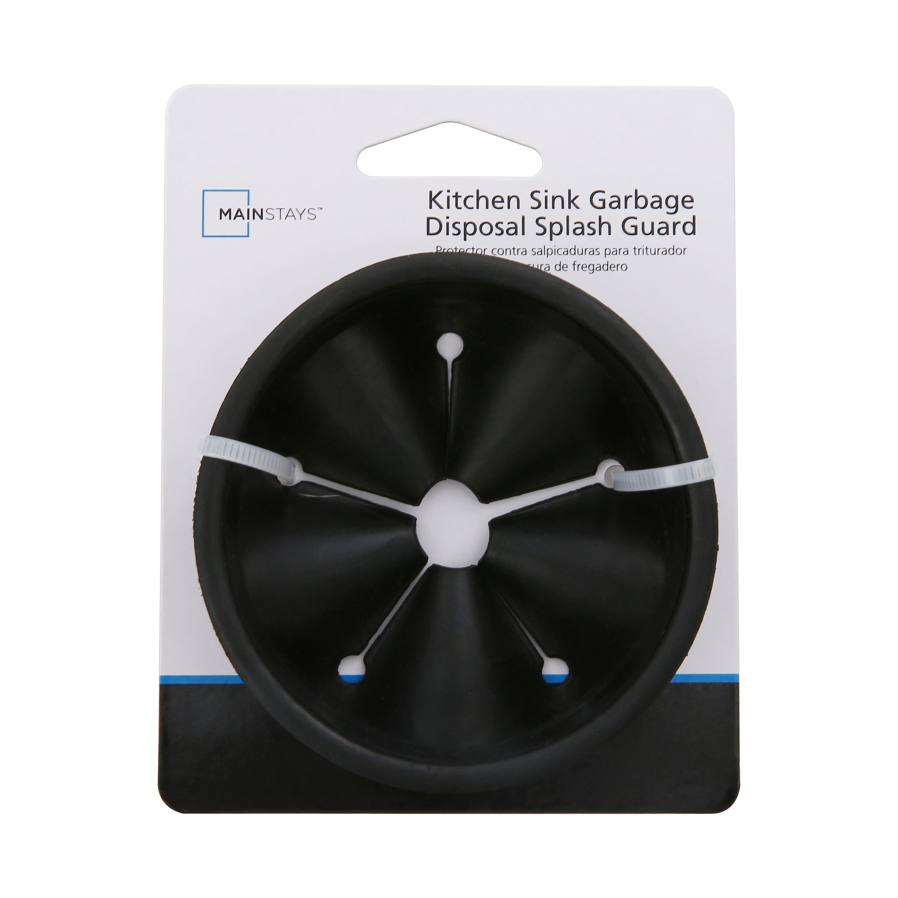 Mainstays Black Rubber Universal Sink Splash Guard for Garbage Disposals