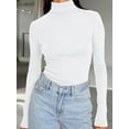 thumbnail image 6 of Trendy Queen Women's Turtleneck Long Sleeve Shirts Fall Fashion Basic Thermal Underwear Tops Winter Clothes, 6 of 13