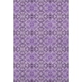 thumbnail image 3 of HomeRoots 665106 5 x 8 ft. Purple & Ivory Medallion Transitional Washable Machine Made Rectangle Area Rug with UV Protection, 3 of 9