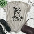 thumbnail image 2 of Aussie Mom T-Shirt, Unisex Women's Shirt, Australian Shepherd, Aussie Owner, Funny Dog Mom Gift, Light Silk Gray, Medium, 2 of 6
