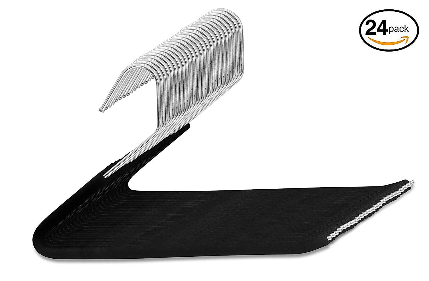 13" Black Slack Slide in Pants Hangers, Skirts & Suit Thin Hanger to Maximum Space, Foam