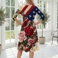 thumbnail image 6 of BOMYJESK 250th Anniversary USA Flag Floral Maxi Dress for Women Patriotic American Flag Boho Independence Day Summer Dresses 4th Of July A-Line Dress Casual Resort Wear Yellow 2XL, 6 of 6
