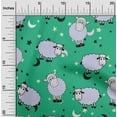 thumbnail image 2 of oneOone Cotton Flex Green Fabric Kids Sheep Quilting Supplies Print Sewing Fabric By The Yard 40 Inch Wide, 2 of 4