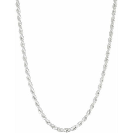 Sterling Silver Rope Chain Necklace, 22