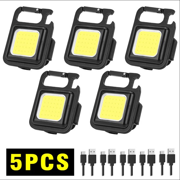 From Xiao Bei strict selection 1-10pcs Mini Portable Magnetic COB Keychain Light USB Rechargeable Flashlight 3 Lighting Modes Outdoor Camping Fishing Work Lamp