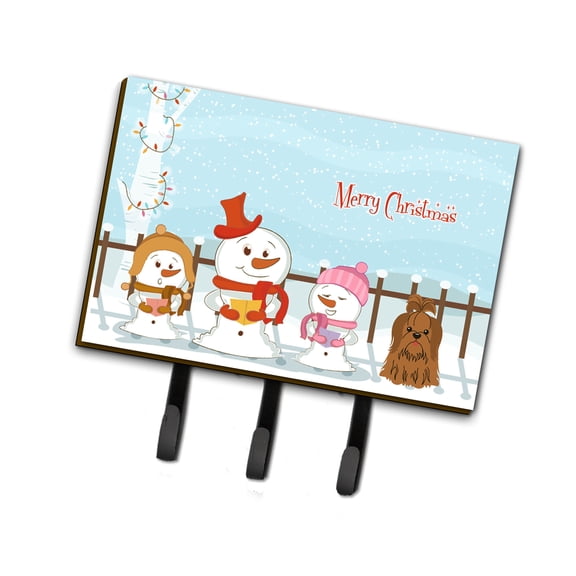 Merry Christmas Carolers Shih Tzu Chocolate Leash or Key Holder