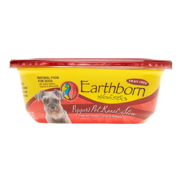 (Pack of 8) Earthborn Holistic Grain-Free Pepper's Pot Roast Stew Wet Dog Food, 8 oz - Walmart