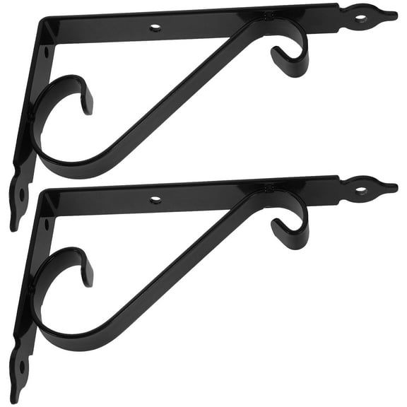 2 Sets Decorative Wall Shelf Brackets Metal Floating Shelving Office Work