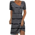 thumbnail image 1 of Mini Vestido de Verano de Manga Corta Cuello Redondo Longitud de la Ternera Media, Fluido Impreso Vestido de Verano Corto Casual, 1 of 5
