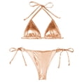 thumbnail image 1 of Women's Bikini Sets Shiny String Padded Nylon Spandex for Summer Water Sports, 1 of 2