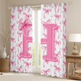 thumbnail image 2 of Castle Fairy Personalized Initial Girl Black Out Curtains,Pink White Curtains Pack of 2 (42x63 Each),Cartoon Bowknot Bedroom Curtains,Luxury Bedroom Decor, 2 of 6