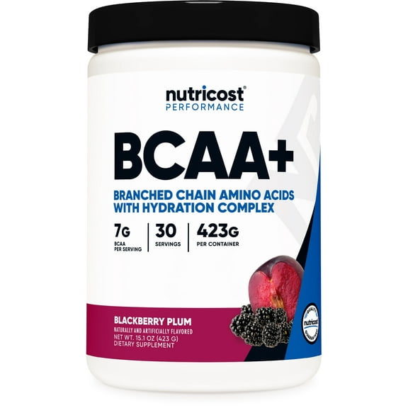 Nutricost BCAA   Hydration Powder (Blackberry Plum) 30 Servings - Branched Chain Amino Acids with Hydration Complex - Gluten-Free, Non-GMO