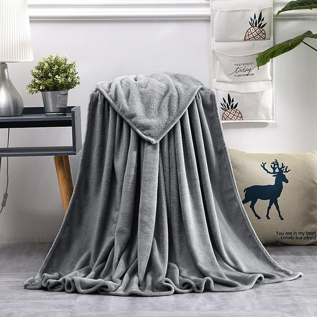 Micro Blanket for Sofa and Bedding - Cozy Solid Throw Rug for Everyday Comfort Blankets & Throws