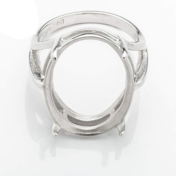 Split Shank Ring Setting with Oval Prongs Mounting in Sterling Silver 16x24mm | MTR124 (6)