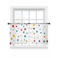 thumbnail image 2 of Sheer Curtains 45 Inches Long, Colorful Polka Dot Light Filtering Window Curtains for Living Room/Bedroom, Rainbow Point Vibrant Rod Pocket Voile Sheer Curtain Drapes, 52"W x 45"L, 2 Panels, 2 of 8