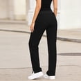 thumbnail image 5 of Straight Leg Sweatpants For Women Drawstring Elastic Waist Athletic Pants Fall Casual Workout Running Active Pants With Pockets, 5 of 7