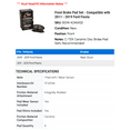 thumbnail image 2 of Front Brake Pad Set - Compatible with 2011 - 2019 Ford Fiesta 2012 2013 2014 2015 2016 2017 2018, 2 of 2