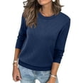 thumbnail image 4 of Maplenight Fall Sweaters for Women Crew Neck Long Sleeve Pullover Tops Knit Soft Cozy Sweater Business Casual Fall Clothes, 4 of 8