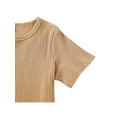 thumbnail image 5 of Girl’s Outfits Two Piece Suit Fashion Solid Color Short Sleeve T-shirt and Ruffles Short Skirt, 5 of 9