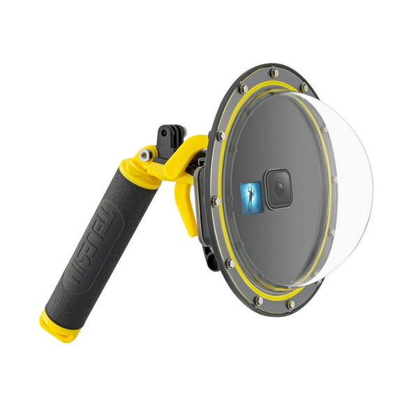 Bigcan Dome Port for GoPro Hero 13 12 11 9 with Floating Handle – Waterproof 30M Half Underwater Fisheye Lens Cover with Trigger Grip, Anti-Fog Kit, Storage Function for Snorkeling Diving