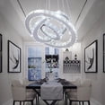 thumbnail image 1 of Diisunbihuo Crystal 3 Rings Chandelier Modern Ceiling Light Fixture Stainless Steel Pendant Light, 1 of 2