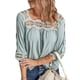 thumbnail image 4 of Top De Ganchillo De Encaje Para Mujer Camiseta De Ganchillo De Encaje Para Mujer Camisetas De Ganchillo De Encaje Top De Ganchillo De Encaje Top De Cuello Cuadrado De Encaje Para ANGGREK Verde L, 4 of 5