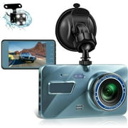 Dual Dash Cam Front and Rear,1080P HD Car DVR Dash Camera Video Recorder with Super Night Vision,Car Dashcam 4" Touch Screen LCD Display,WDR,G-Sensor,Parking Monitor,Loop Recording,Motion Detection