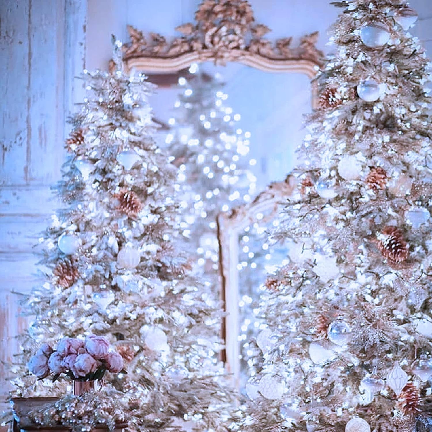 33ft 410 LED Christmas String Lights White Fairy Lights Led Icicle Christmas Lights Plug-in for Christmas, Holiday, Wedding (Cool White)