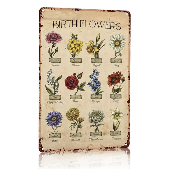 Bestylez Garden Gifts - Letreros De Jardinería Vintage Para Mamá, Abuela, Mes De Nacimiento, Flor, Para El Hogar, Jardín, Invernadero, Sala De Estar, Dormitorio, Patio, Cabaña, Decoración Al Aire Libr