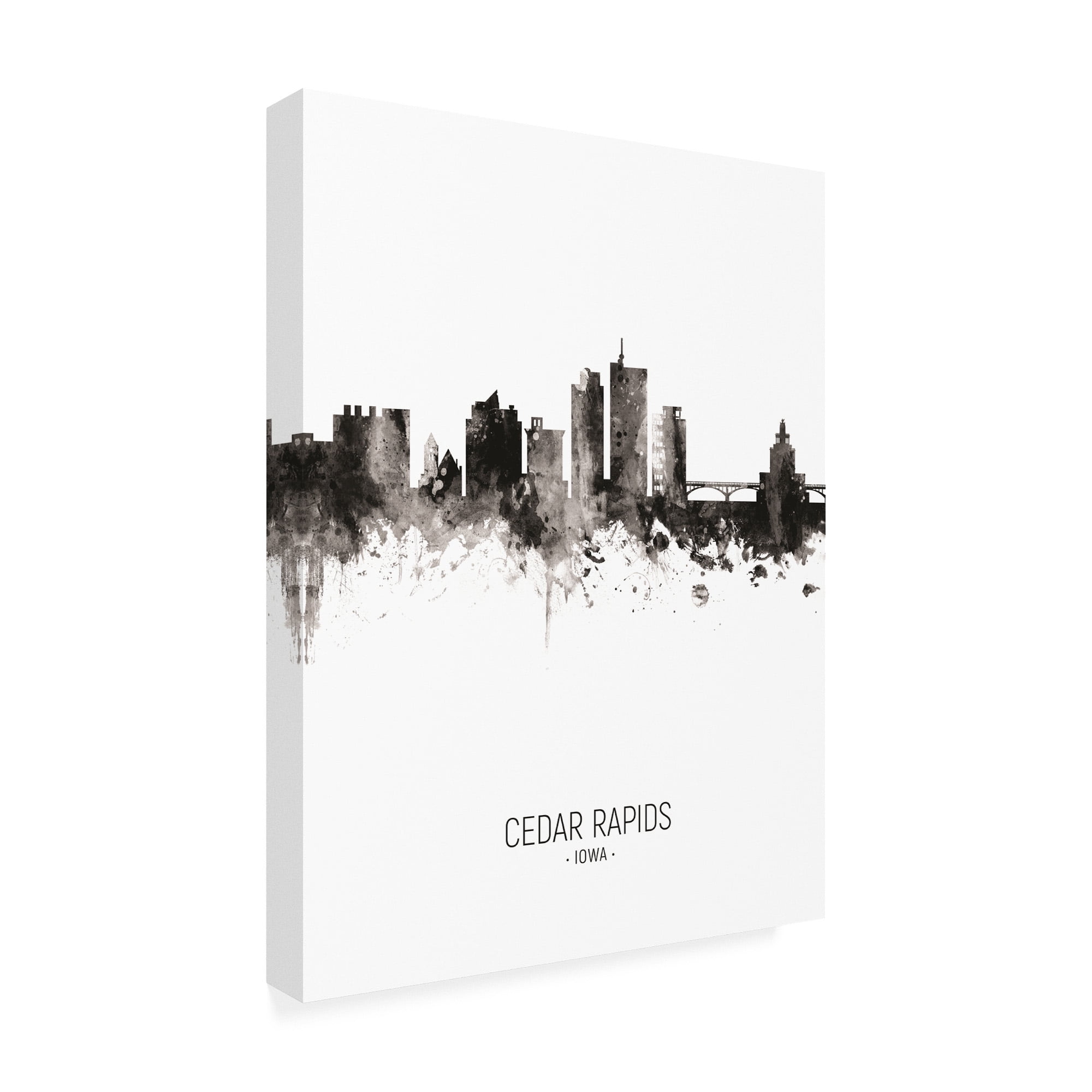 Trademark Fine Art 'Cedar Rapids Iowa Skyline Portrait II' Canvas Art by Michael Tompsett