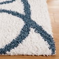 thumbnail image 3 of SAFAVIEH Calico Orval Abstract Polyester Shag Area Rug, Ivory/Blue, 5'3" x 7'6", 3 of 8