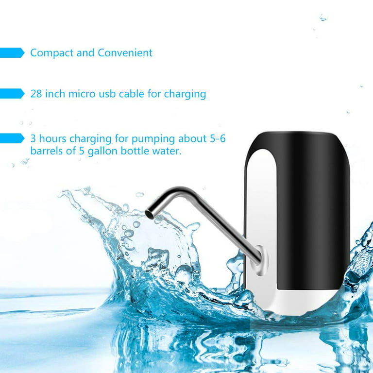 1pc Water Bottle Pump, Electric Water Bottle Pump, USB Rechargeable  Automatic Drinking Water Pump For Universal 3-5 Gallon Bottles, Portable  Camping W