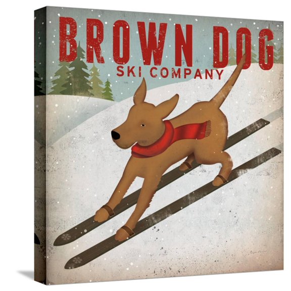 Art.com Brown Dog Ski Co Stretched Canvas Print Wall Art by Ryan Fowler, 16" x 16"