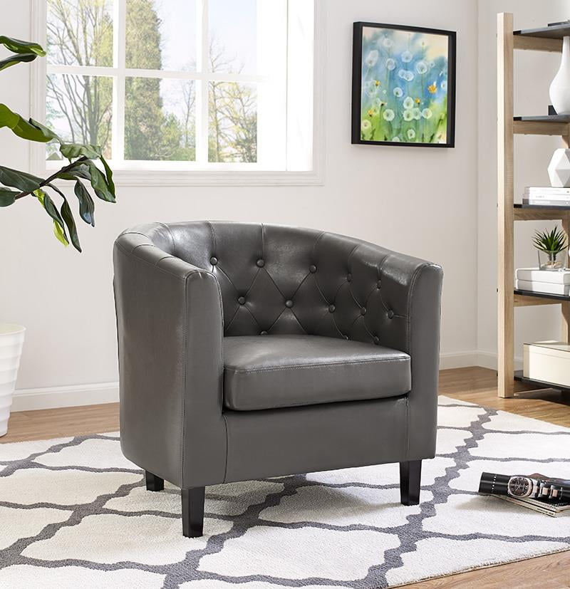 Photo 1 of Emma Button Tufting Accent Arm Chair by Naomi Home-Color:Gray