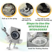 W10780048 Washer Suspension Rod Kit (23.6in) for Whirlpool Kenmore Maytag Amana Washing Machine - 4 Pack