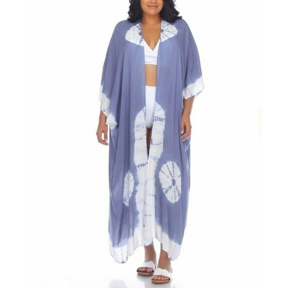 Raviya Plus Size Tie-Dye Kimono Cover-Up Women's Swimsuit-L/XL -AZURE TD New with box/tags