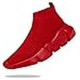 thumbnail image 3 of Santiro Espadrilles Rouges pour Filles Garçons Légères en Tricot Style Chaussette à Enfiler Chaussures de Tennis pour Enfants Respirantes Chaussures de Course Athlétiques 11 m US, 3 of 4