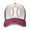 thumbnail image 2 of White Baseball Distressed Baseball Cap Dad Hats for Men Women Vintage Trucker Hat Low Profile Ball Caps, 2 of 7