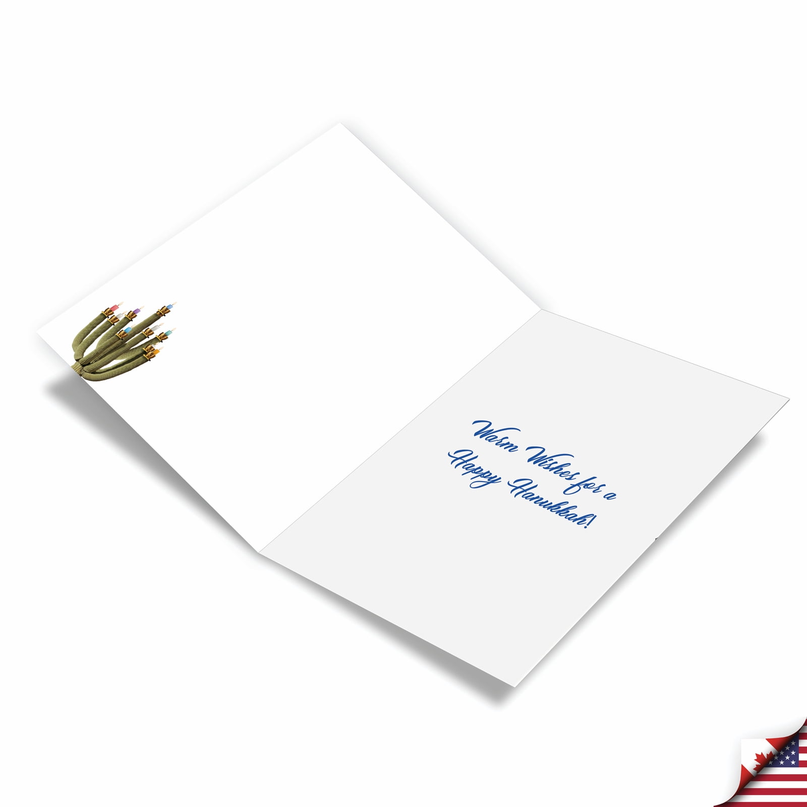 NobleWorks 12 Funny Chanukah Cards w/ 5x7 Envelopes, 1x12 Designs, For Men, Women, Jewish Holiday Cards - Prickly Menorah C3441HKG-B12x1